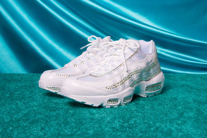 Nike Air Max Day 2018 Custom Swarovski Crystal Sneakers DIY 95 Sophia Wilson White