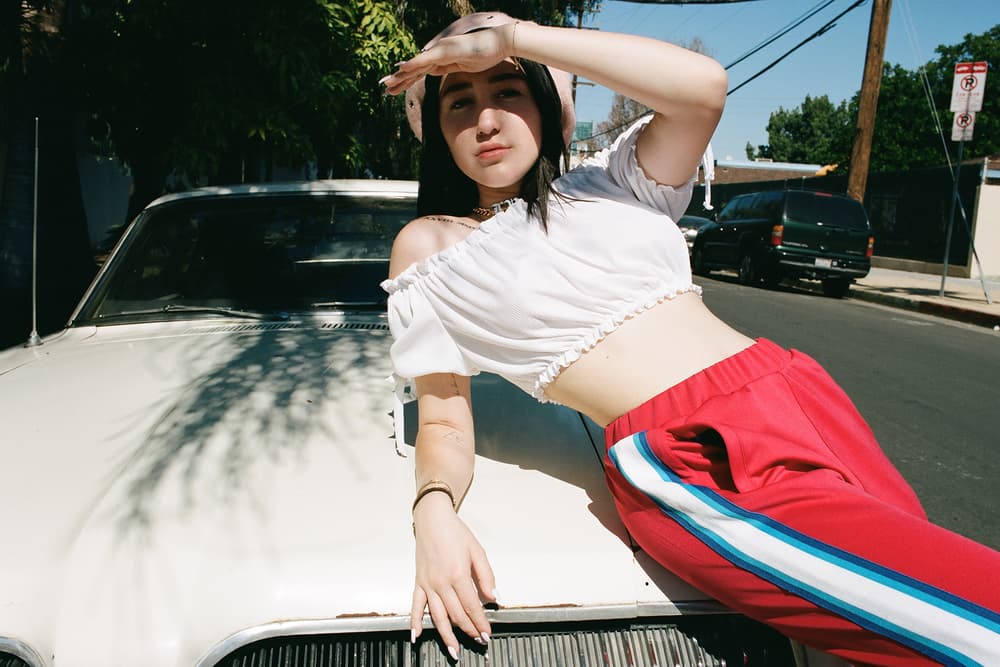 Noah Cyrus Editorial Interview Car Beret Red Track Pants Miley Sister