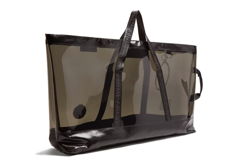 Off-White™ Black PVC Oversized bird-buckle tote Bag Translucent See Through Transparent Plastic Large unisex mens womens where to buy matchesfashion.com