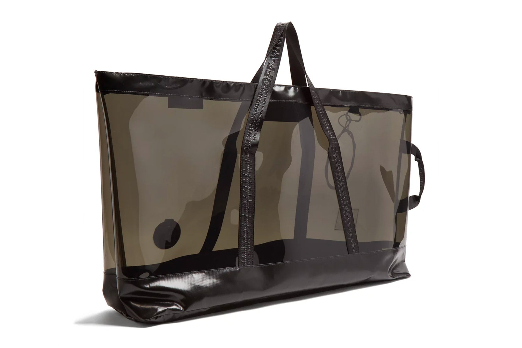 Off-White™ Black PVC Oversized Tote Bag Translucent See Through Transparent Plastic Large unisex mens womens where to buy matchesfashion.com