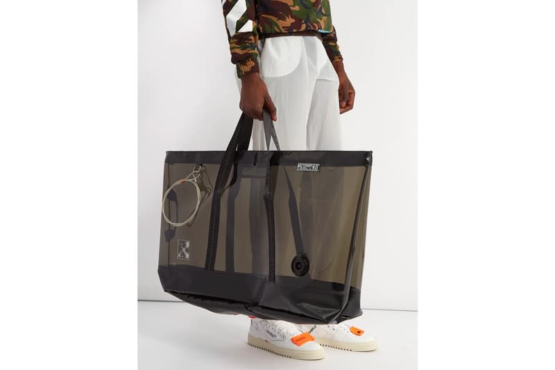 Off-White™ Black PVC Oversized bird-buckle tote Bag Translucent See Through Transparent Plastic Large unisex mens womens where to buy matchesfashion.com