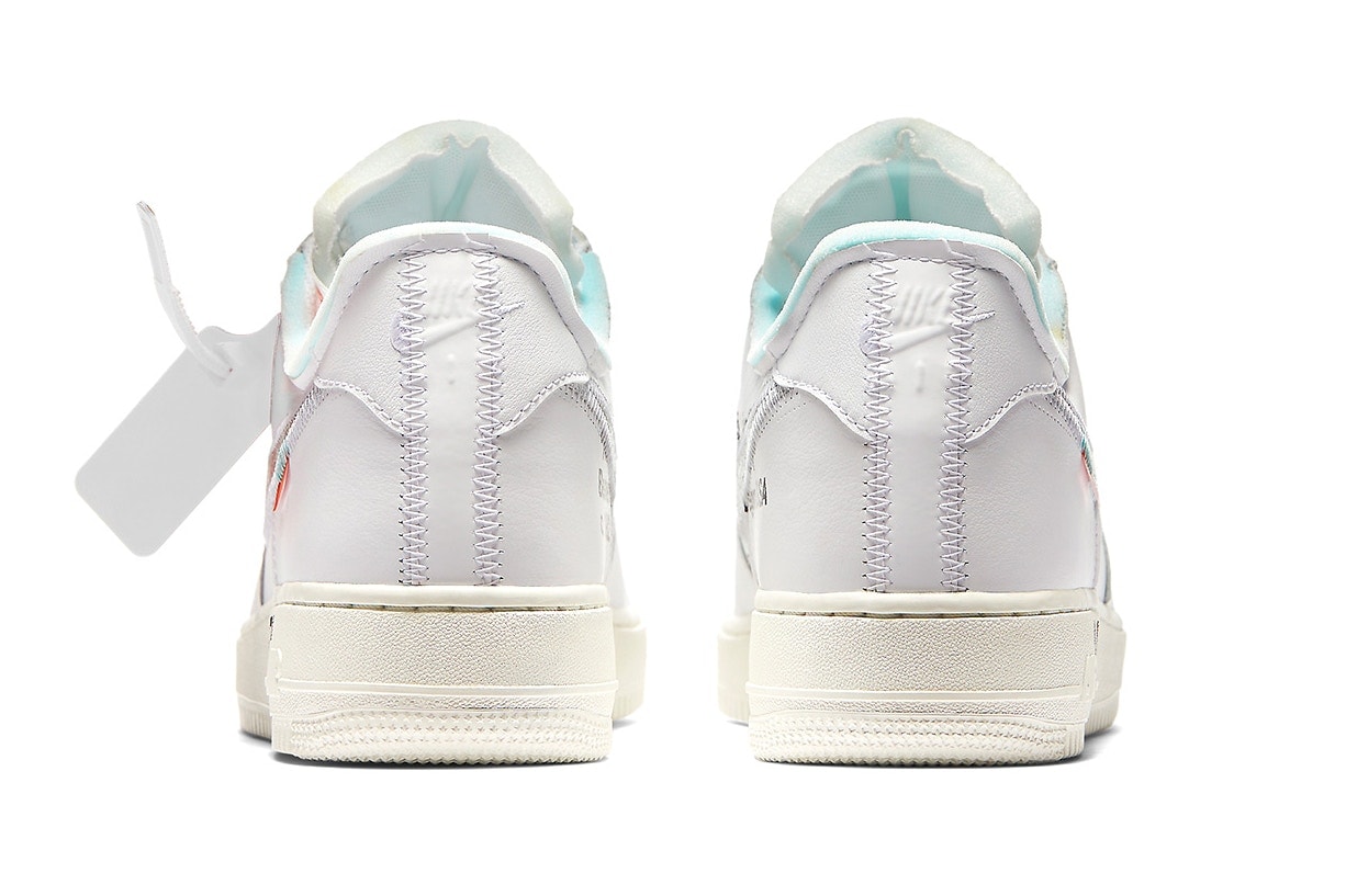 Virgil Abloh x Nike Air Force 1 "White" Release Sneaker Off-White White Chrome Blue Zip Tie Tag