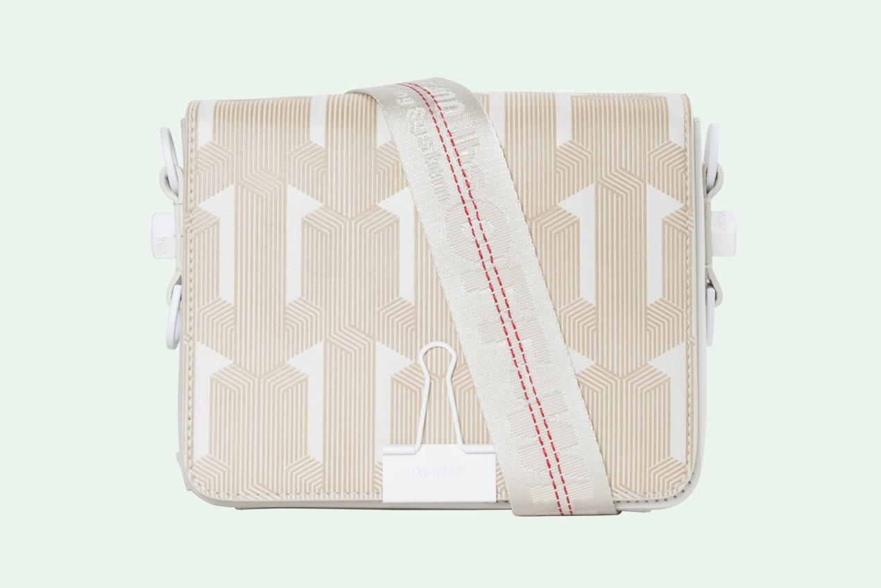 Off-White Geometric Pattern Binder Clip Bag Off-White