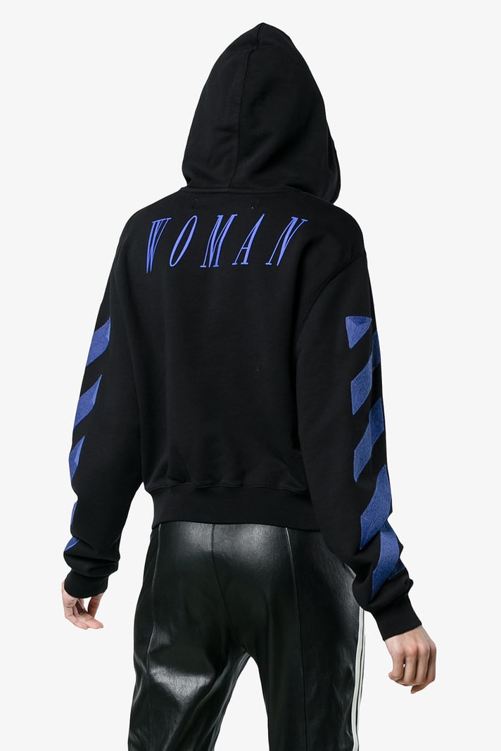 Off-White™ off-white virgil abloh Cropped Princess Logo Hoodie black graphic Diana Browns where to buy brownsfashion.com