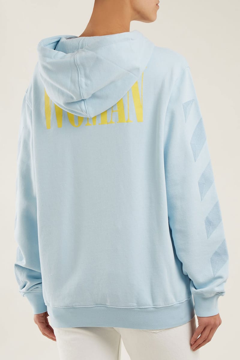 baby blue off white hoodie