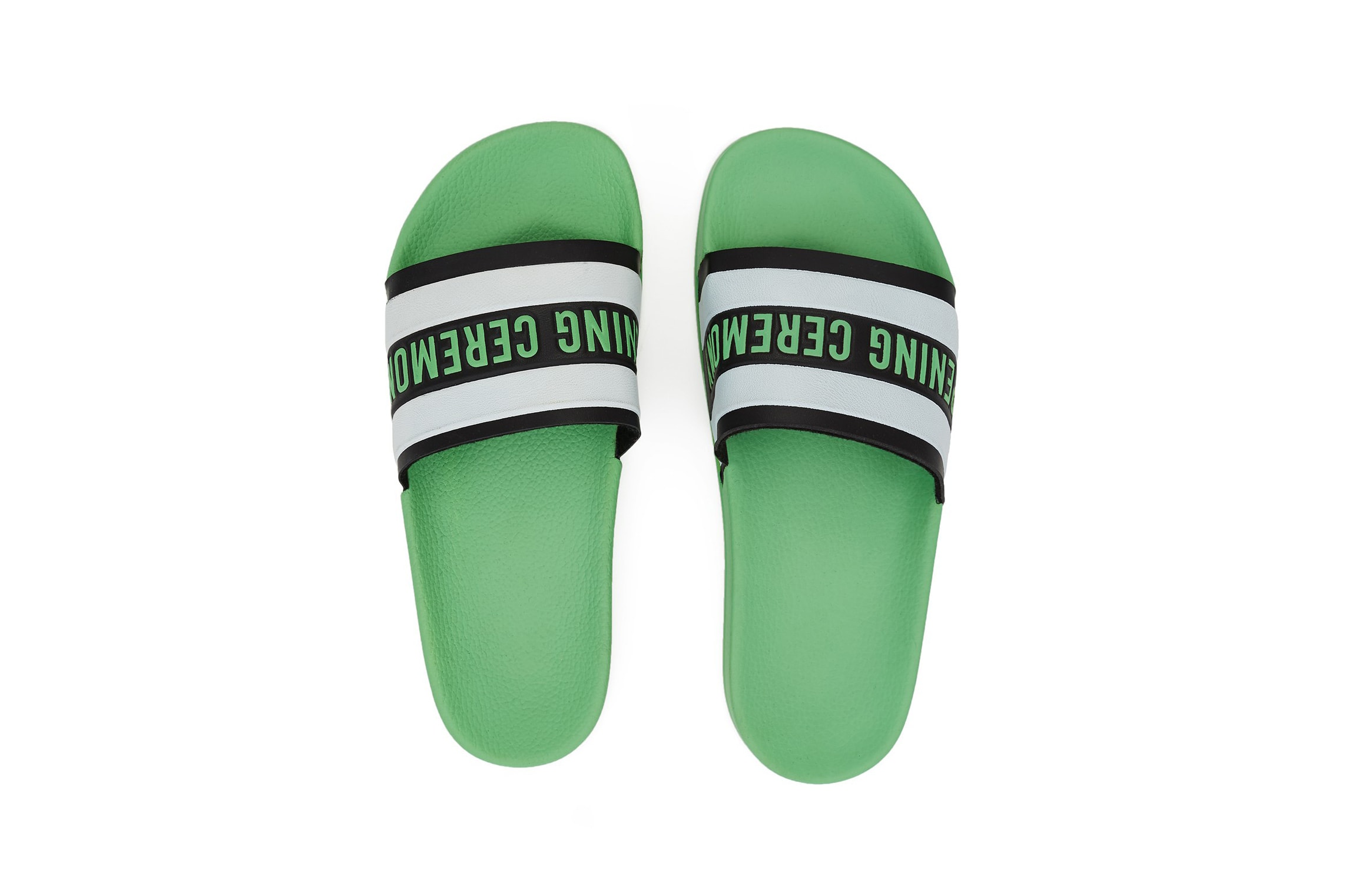 Opening Ceremony Colorful Rubber Slides Sandals Ace Green White Red Blue Black Strap Summer Spring Shoe