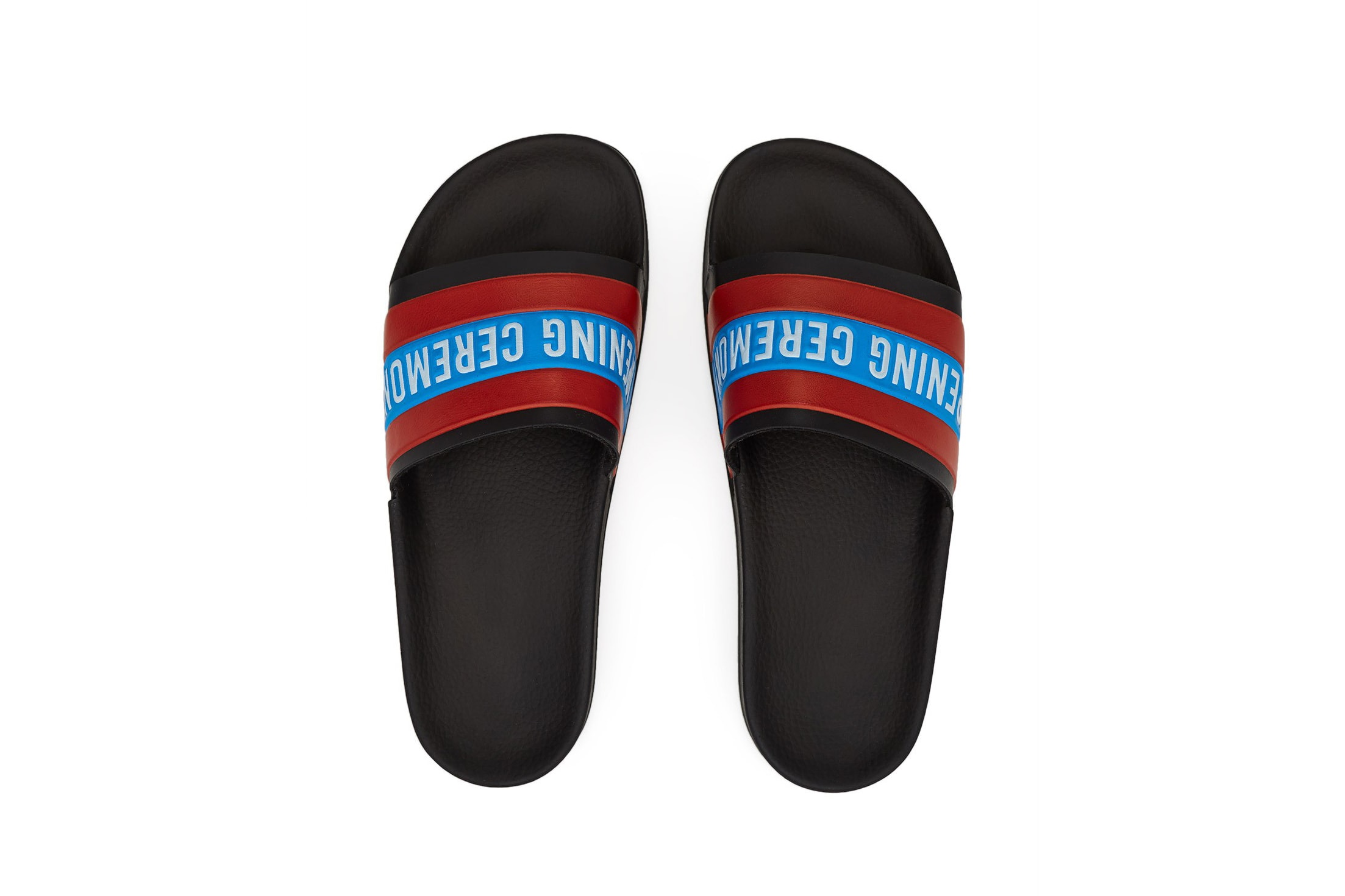 Opening Ceremony Colorful Rubber Slides Sandals Ace Green White Red Blue Black Strap Summer Spring Shoe