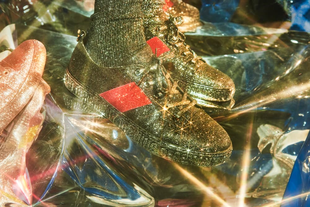 Opening Ceremony Glitter La Cienaga Sneakers Closer Look Pink Green Blue