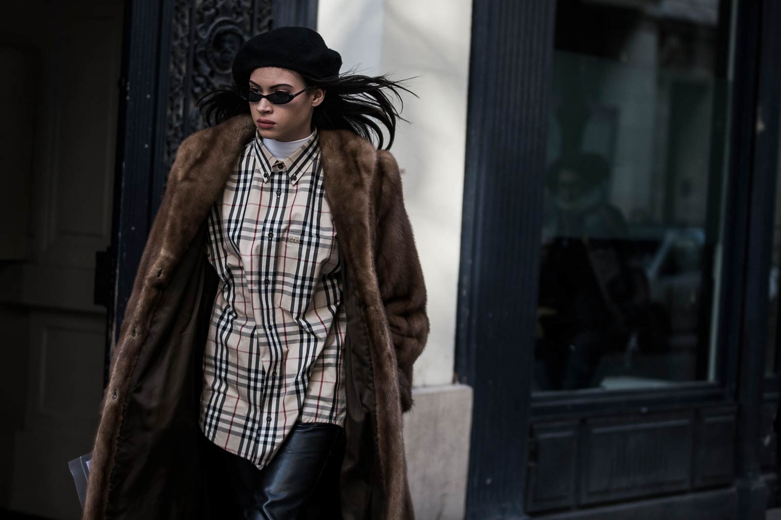 Paris Fashion Week 2018 Streetsnaps Women Burberry Plaid Beret