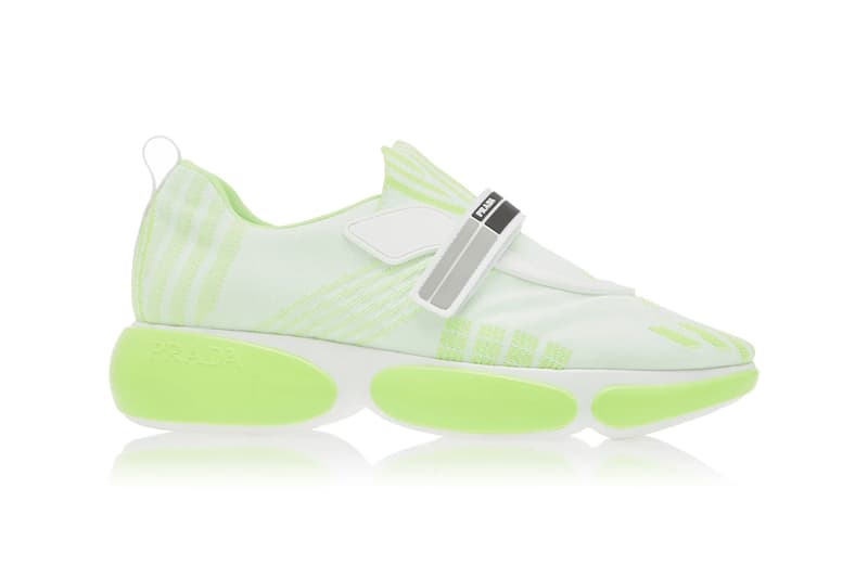 Prada Allacciate Tronchetti Sneakers Trainers Boots Neon Pink Green Orange Black White Sneakerboot Futuristic Fall/Winter 2018 Pre Order Where to Buy Moda Operandi