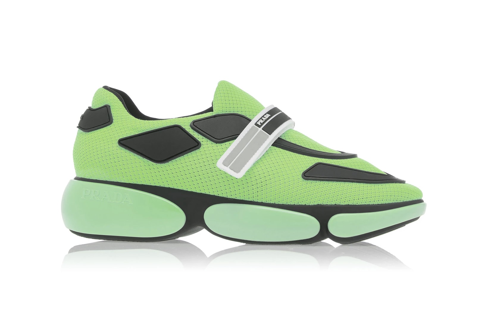 Prada Allacciate Tronchetti Sneakers Trainers Boots Neon Pink Green Orange Black White Sneakerboot Futuristic Fall/Winter 2018 Pre Order Where to Buy Moda Operandi