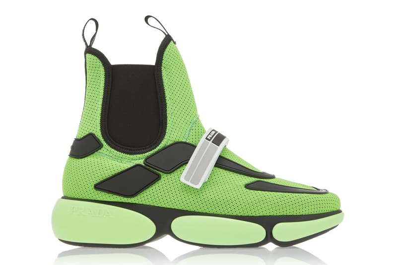 Prada Allacciate Tronchetti Sneakers Trainers Boots Neon Pink Green Orange Black White Sneakerboot Futuristic Fall/Winter 2018 Pre Order Where to Buy Moda Operandi