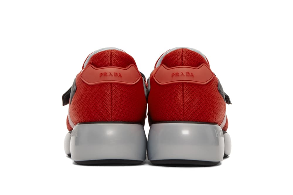 Prada Cloudbust Sneaker in Black and Red Grey Colorway Instagram Shoe Streetwear Street Style Miuccia Prada