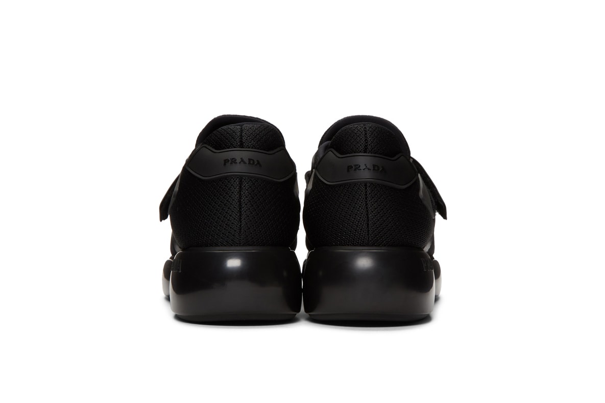Prada Cloudbust Sneaker in Black Mesh Chunky Footwear Shoe Strap Miuccia Prada