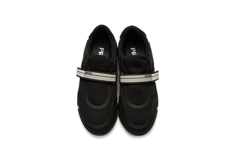 Prada Cloudbust Sneaker in Black Mesh Chunky Footwear Shoe Strap Miuccia Prada