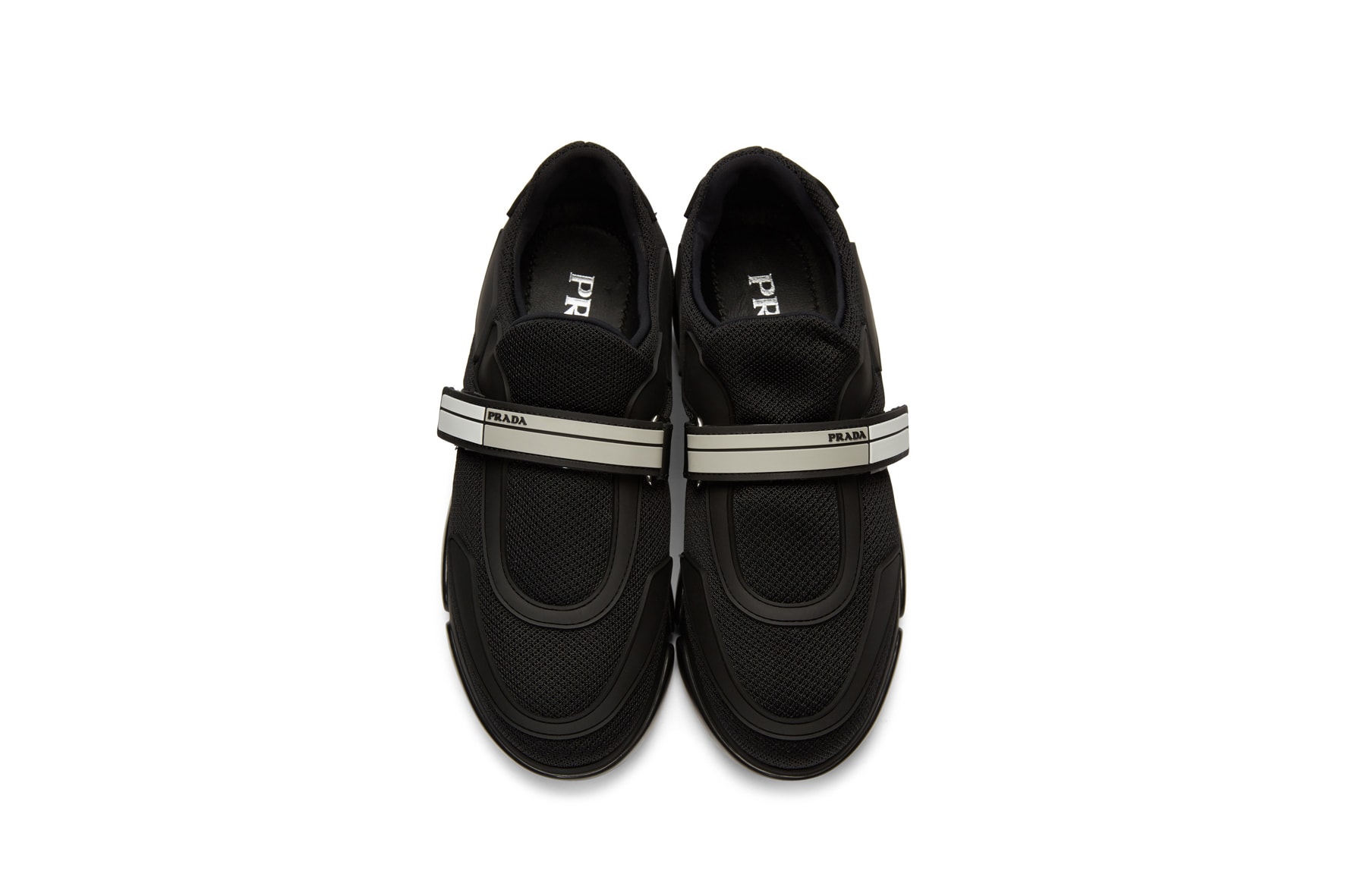 Prada Cloudbust Sneaker in Black Mesh Chunky Footwear Shoe Strap Miuccia Prada