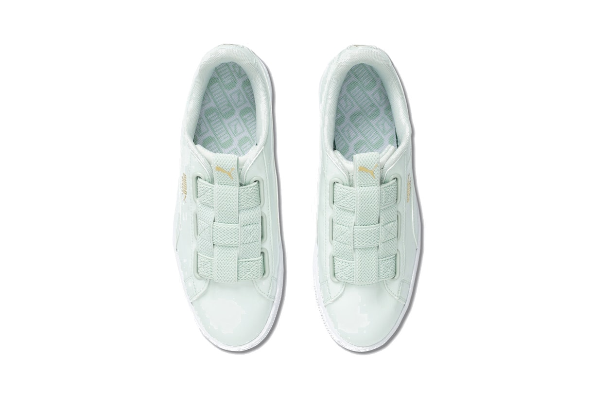 PUMA Basket Maze in Mint Green Patent Leather