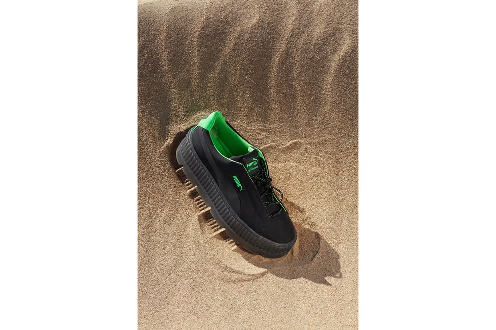 Fenty puma rihanna spring summer 2018 ss19 campaign slick woods scuba surf motosports cleated creeper neon fanny pack bum bag rucksack sneakerboots