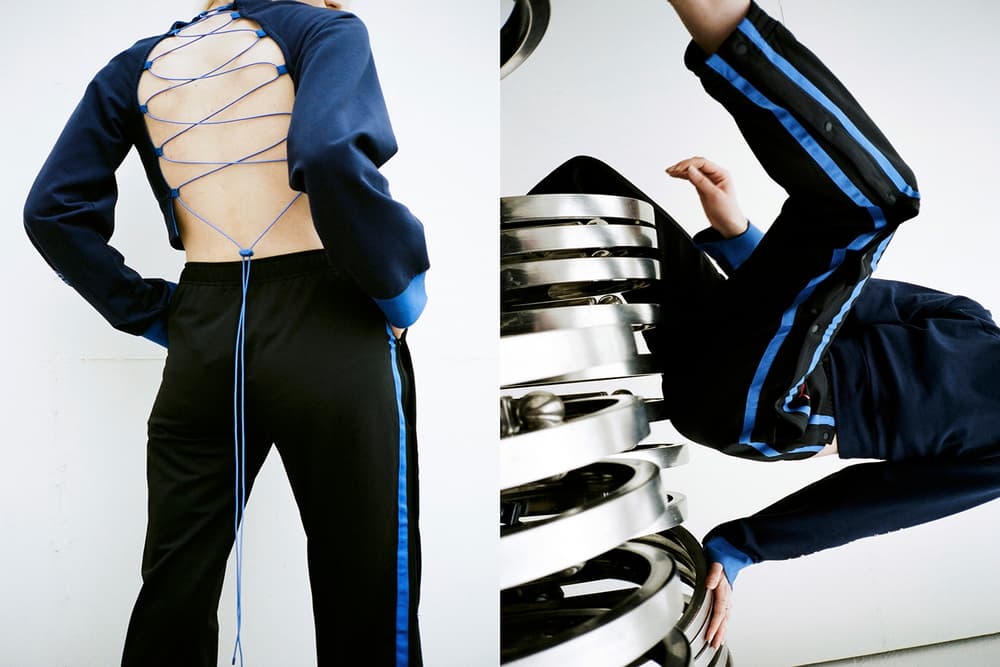 Rihanna Fenty PUMA HBXWM HBX Editorial Laced Sweatshirt Tearaway Track Pant Blue Black