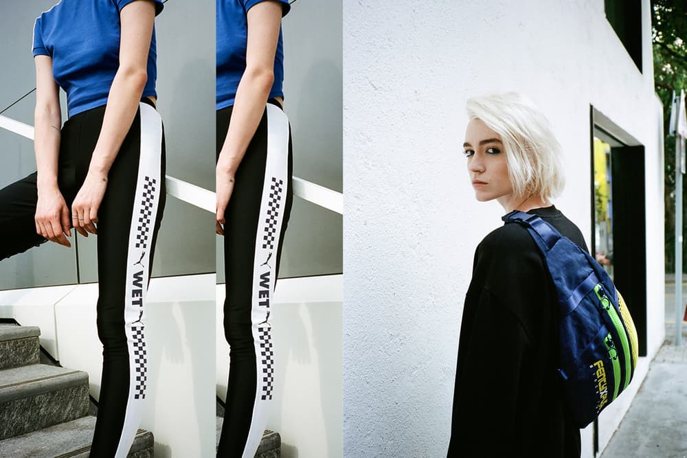 Rihanna Fenty PUMA HBXWM HBX Editorial Lacing Tights Cropped Short Sleeve T-Shirt Giant Bum Bag Black Blue Purple