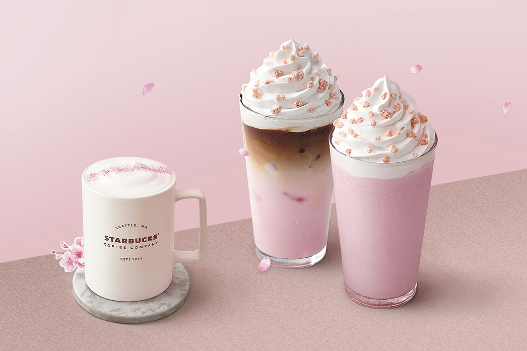 Starbucks Cherry Blossom Pink Drinks 2018 Cream Frappuccino Iced Latte Milk Tea Where To Buy Korea instagram sakura
