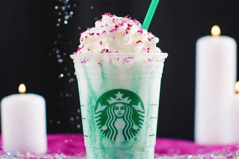 Starbucks Crystal Ball Frappuccino Peach Flavor Ingredients Sparkles Gems What Does It taste Like Where to Buy Instagram