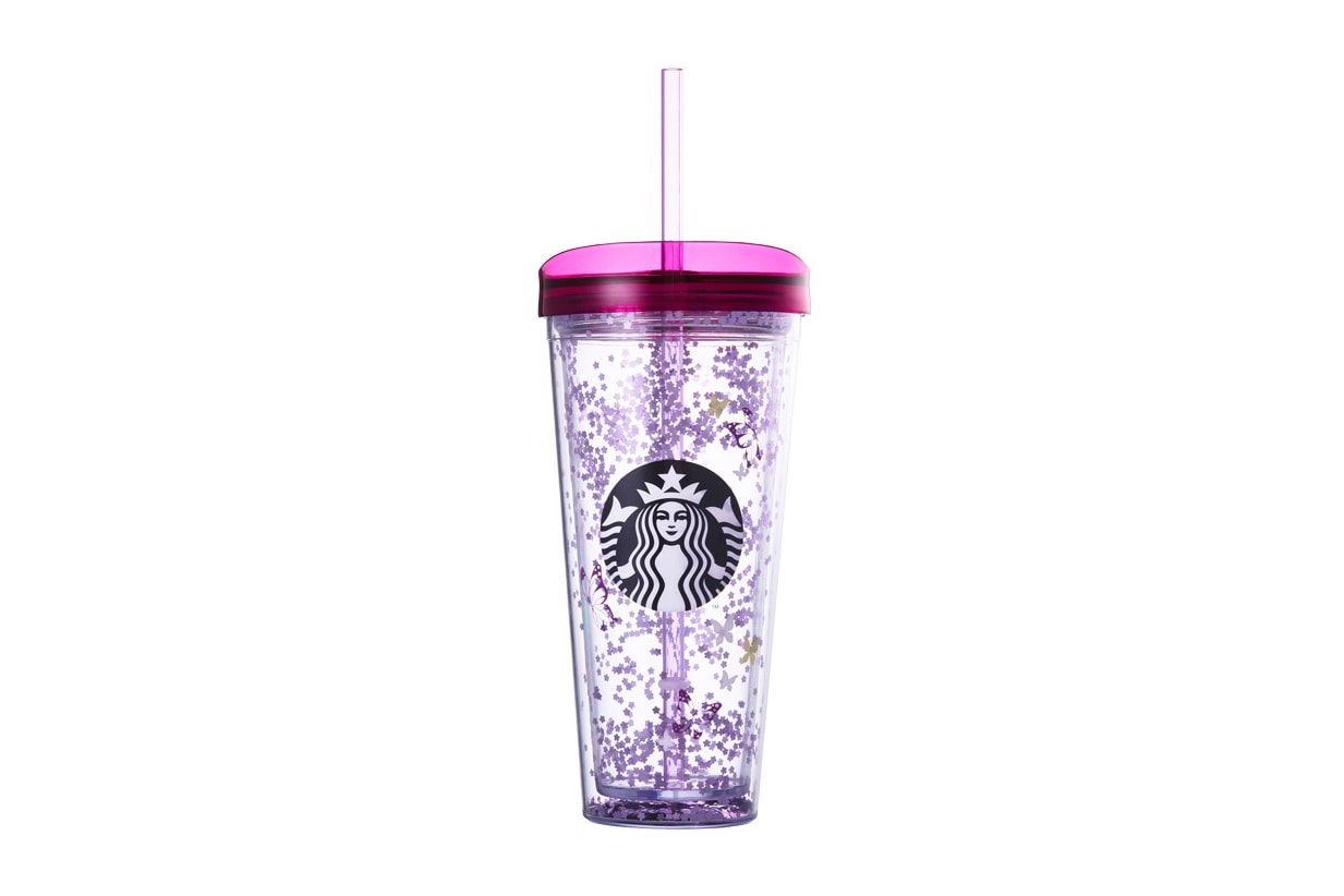 Starbucks Pastel Pink Light Purple Floral Cups millennial butterfly print pattern mug tumbler glass bottle where to buy korea merch merchandise