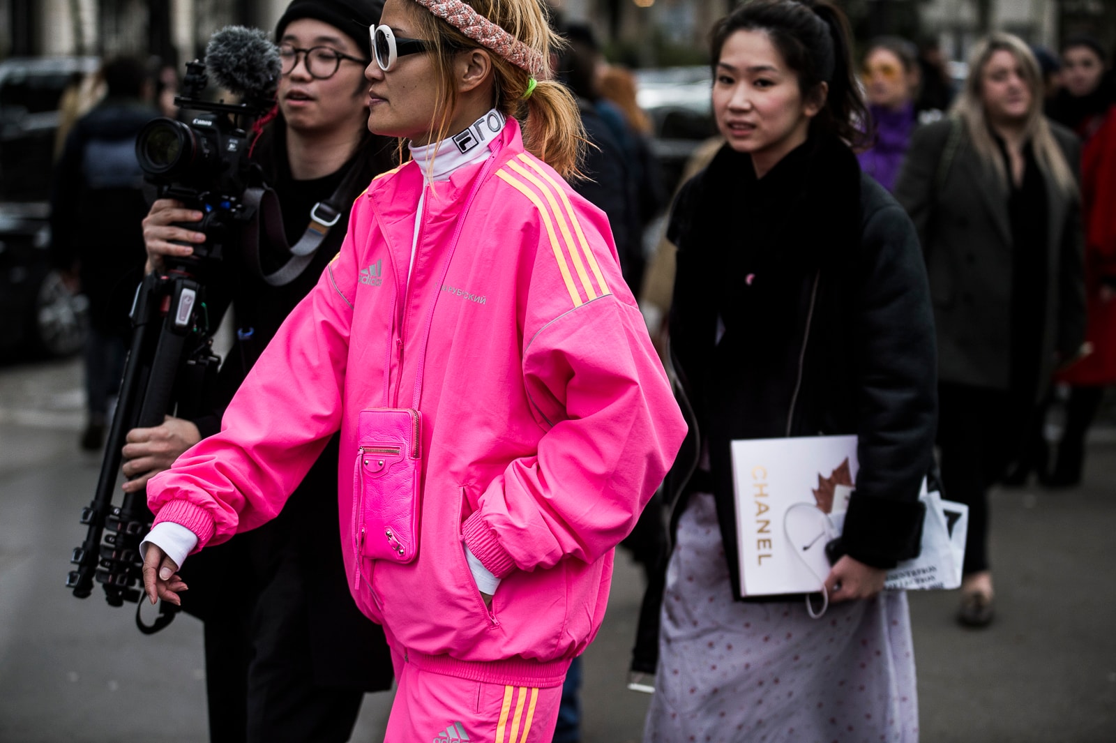 Streetsnaps Paris Fashion Week 2018 Women Gosha Rubchinsky adidas Track Jacket Pant