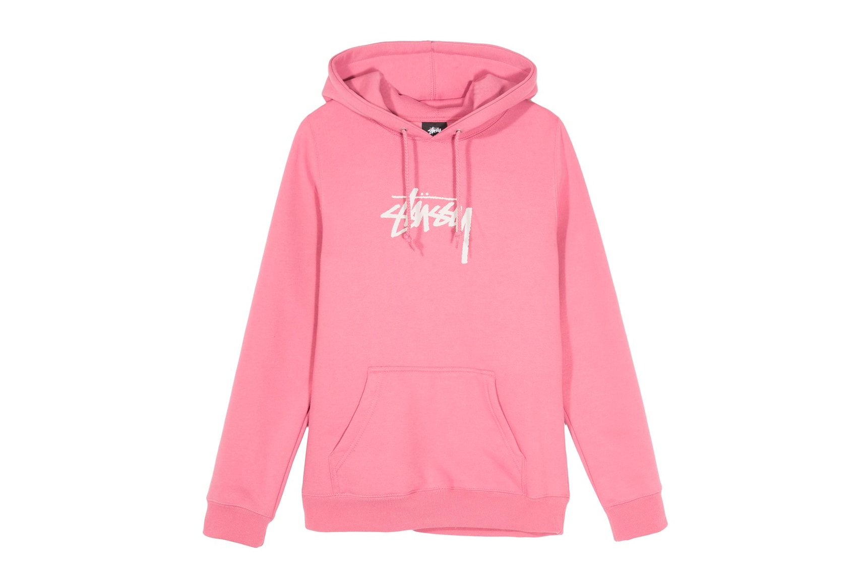 Stussy Women Release Millennial Pink Logo Stock Hoodie Price Where to Buy Pastel White