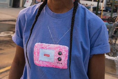 supreme tv tee pink