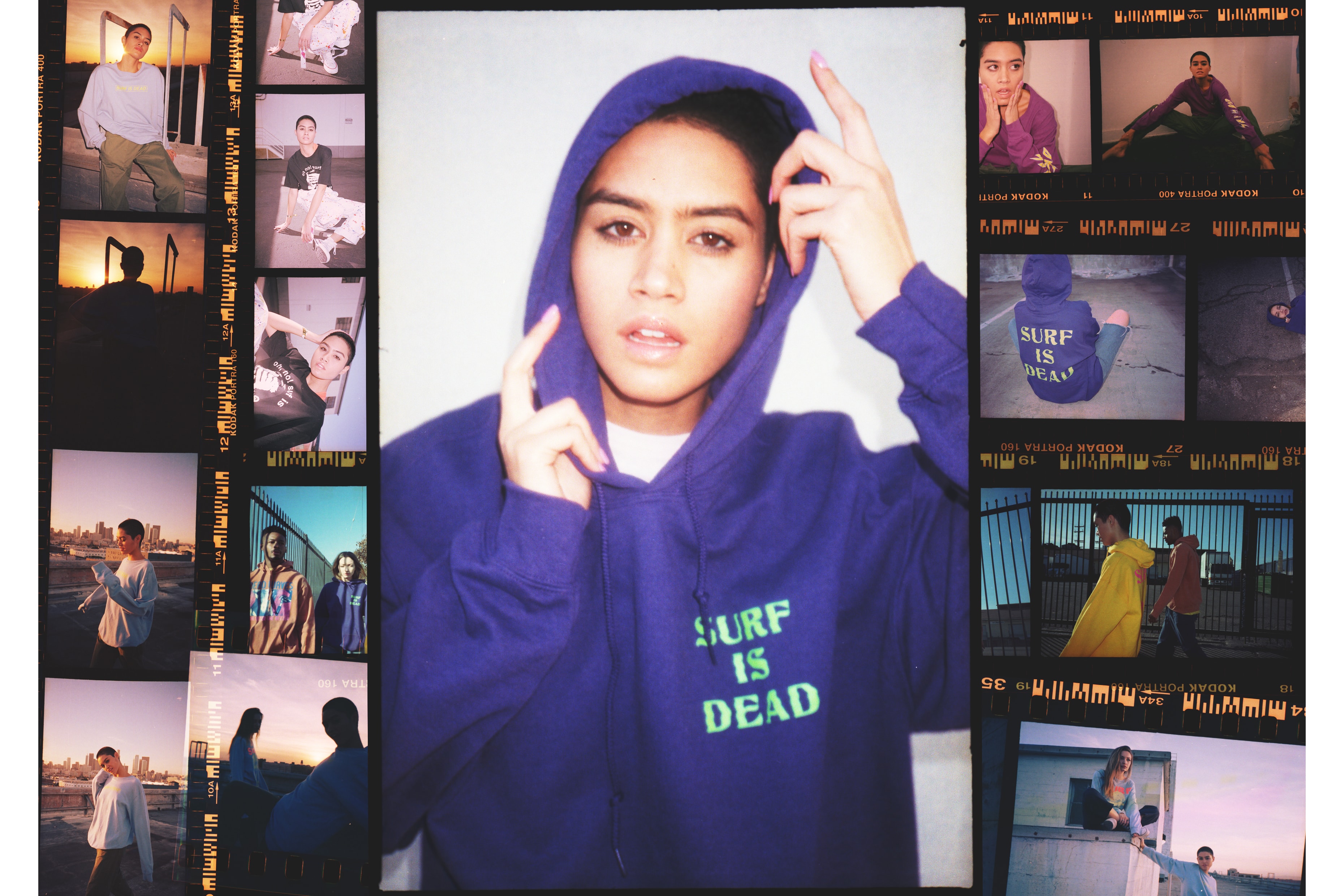 SURF IS DEAD "Dead Waves" Summer Lookbook Hoodies T-Shirt Crewneck Graphic Print Collection