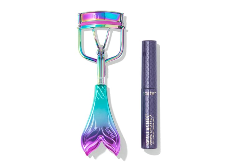 Tarte Cosmetics Holographic Mermaid Collection makeup glitter iridescent lipstick lipgloss eyeshadow shell set eyelash curler vegan brushes tail serum spray where to buy