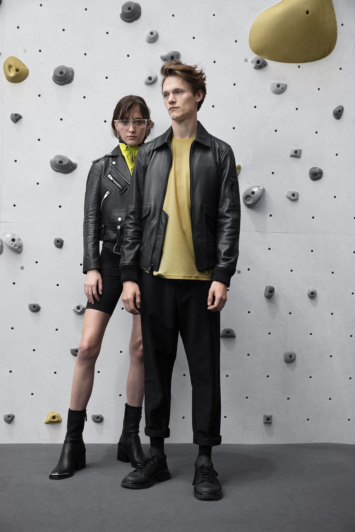 the arrivals mountain wear parkas bombers unisex tees leather jackets yellow shirt rock climbing shorts