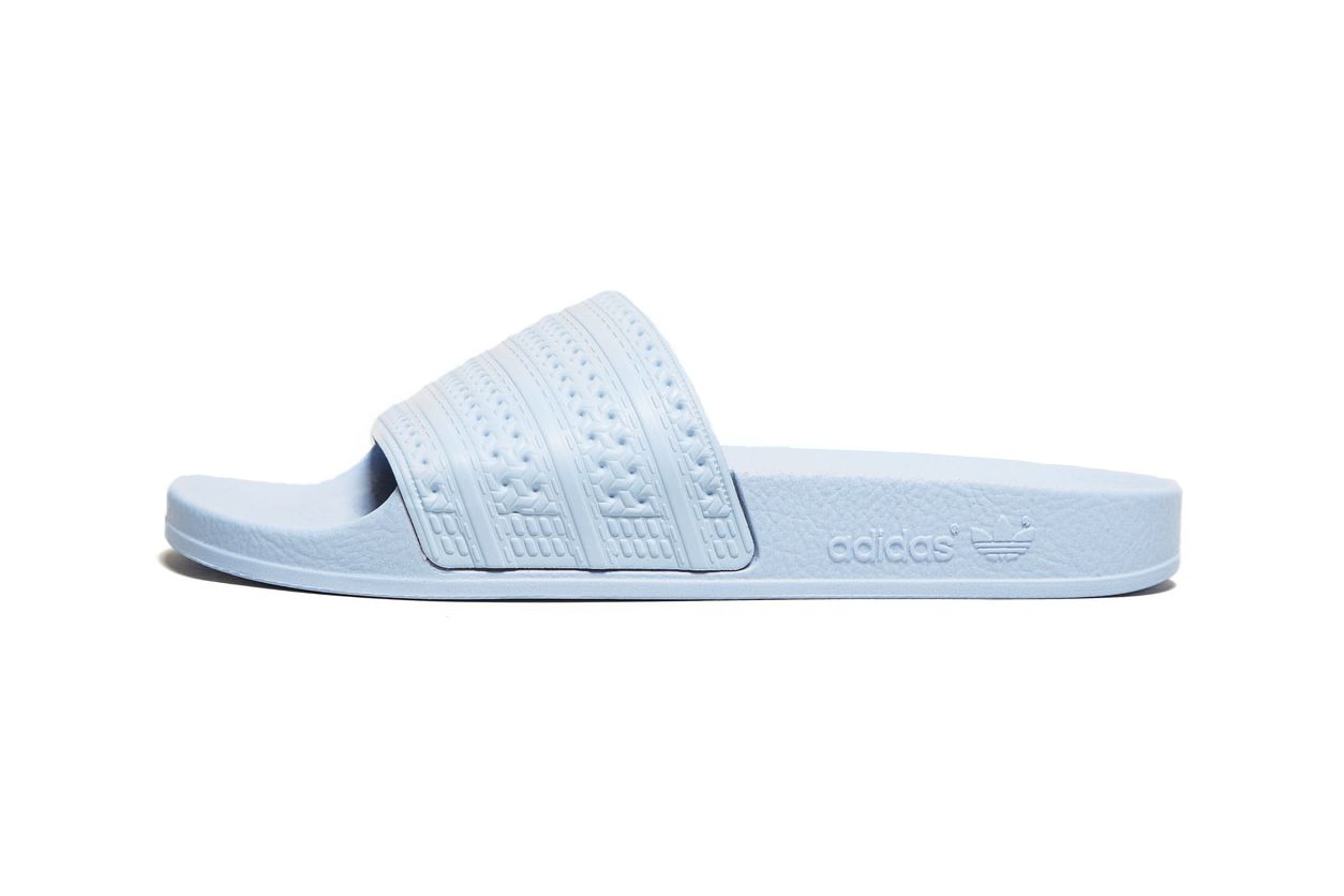adidas Originals Adilette Slides Pastel Baby Blue womens unisex slip on sandals affordable where to buy size?