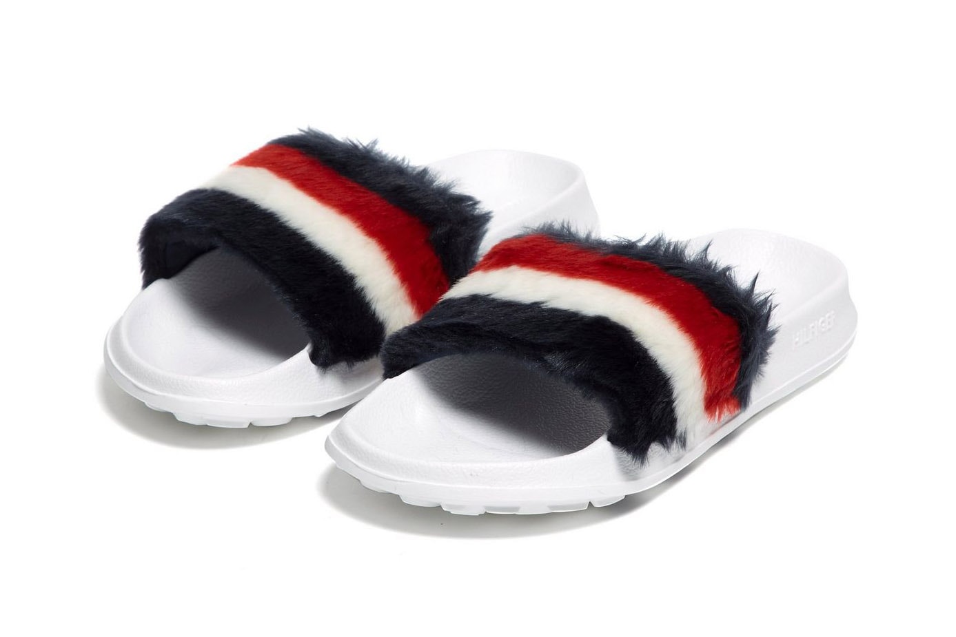 Tommy Hilfiger fluffy furry fuzzy mae lo slides sandals slip-ons summer footwear where to buy JD Sports