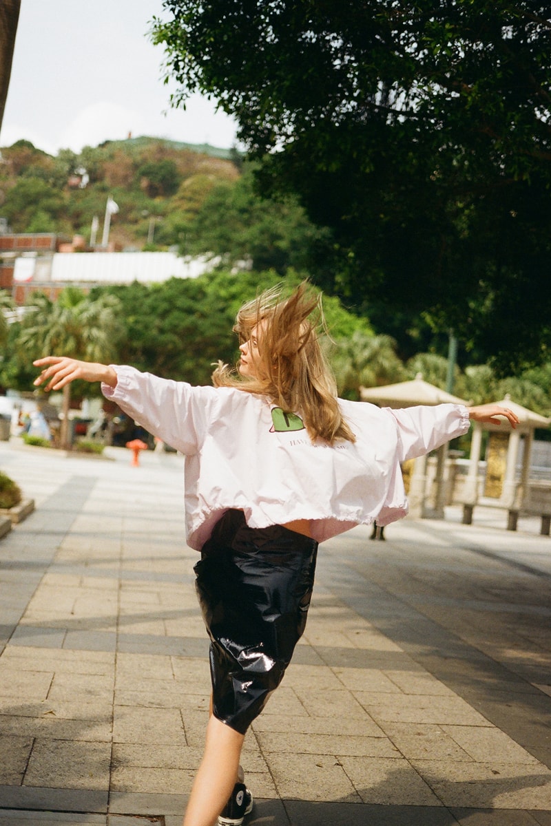 undercover jun takahashi hbxwm hbx editorial pink coach jacket pleather skirt park