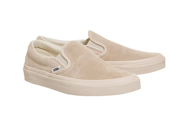 Vans Slip On Eggnog Silver Peony Pink Pastel Suede