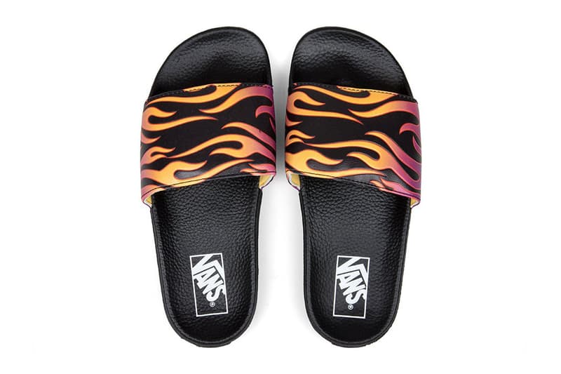 Vans Women's Graphic Flame Slides pool slip-on summer footwear fire blaze orange purple off the wall where to buy feature