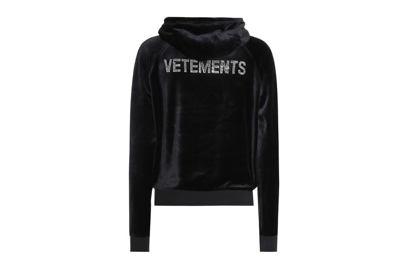 Vetements Releases Velvet Rhinestone Logo Hoodie