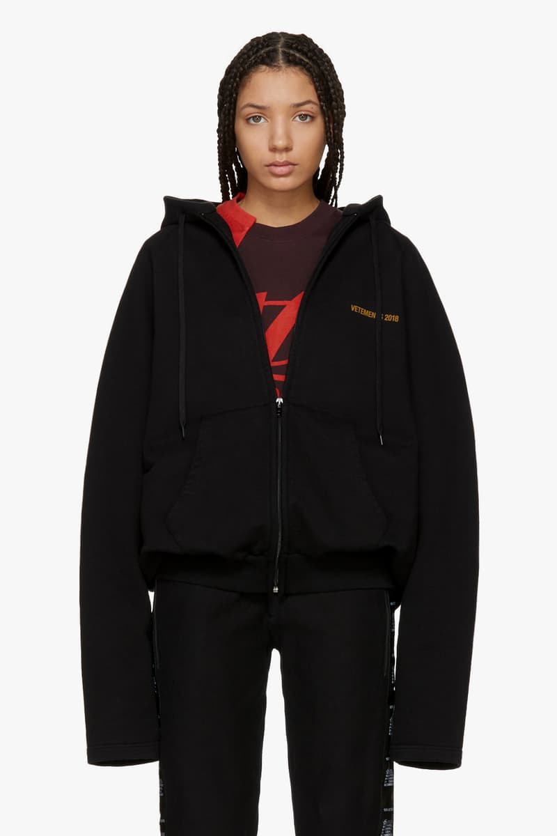 Vetements Spring/Summer Collection Drop Zip Up Hoodie