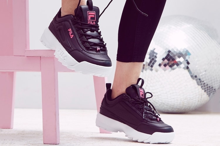 FILA's Disruptor 2 Arrives in All-Black With a Glimpse of Pink