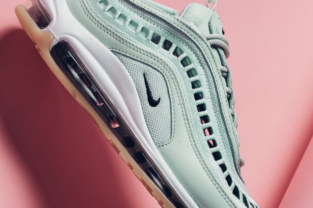 Nike Air Max 97 Ultra "Barely Green/Gum" Sneaker Woven Mesh Panel