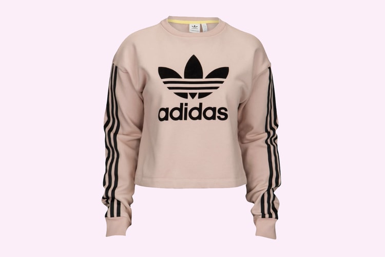 Embrace Logo-Mania With adidas Originals' Dusky Pink Cropped Sweatshirt
