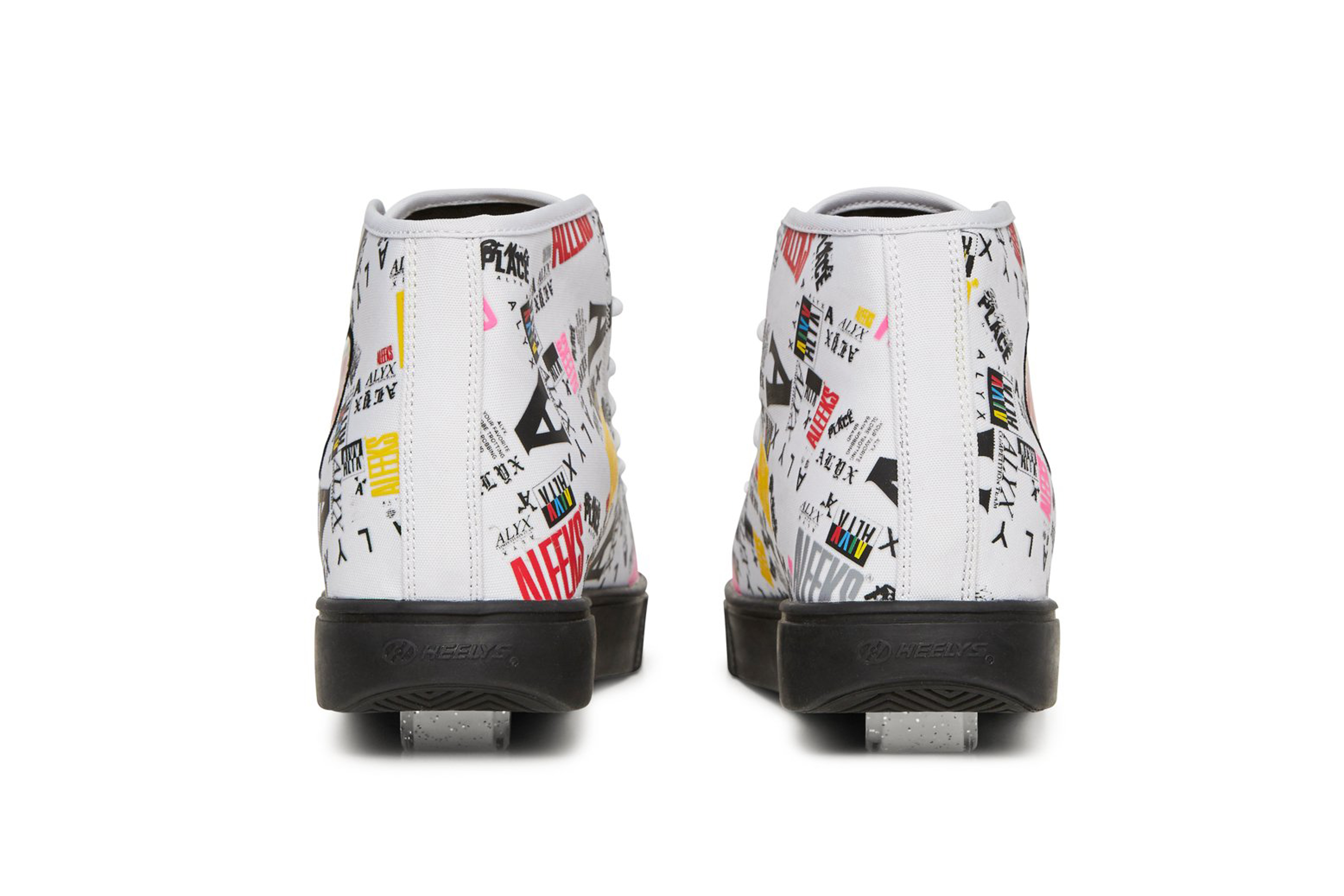 ALYX x HEELYS High Top Sneaker Collaboration Print Wheeled Shoe Childhood 90s Kid