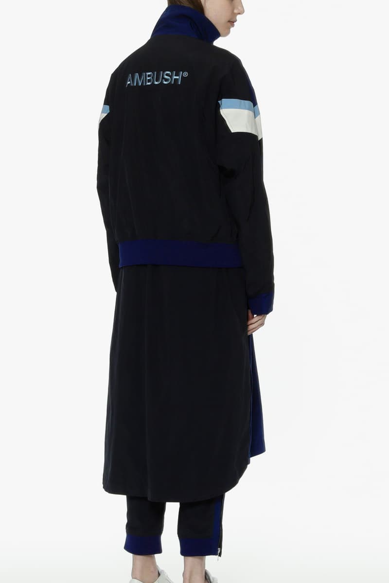 ambush joyce verbal yoon exclusive capsule tracksuit track jacket pants punk dress long jacket navy blue
