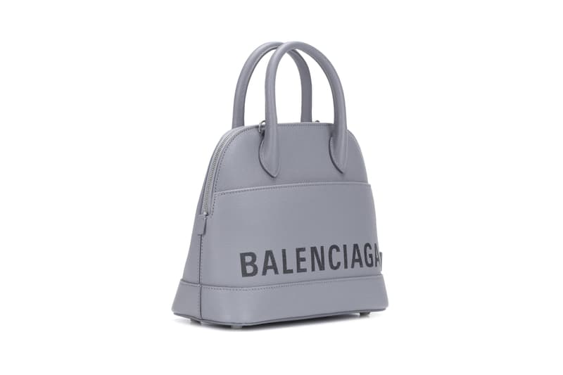 Balenciaga Ville S Leather Logo tote vans Bag Grey Black Print Designer