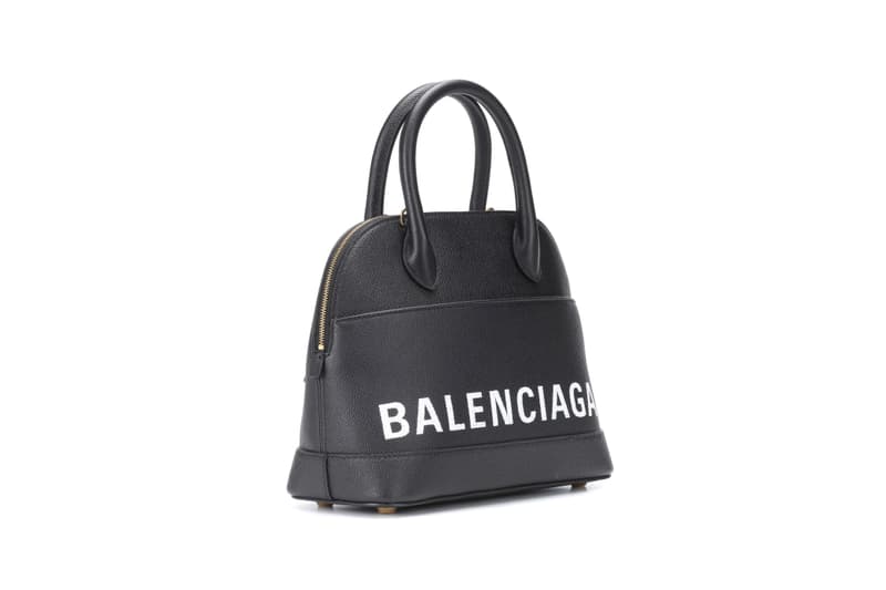 Balenciaga Ville S Leather Logo tote vans Bag Grey Black Print Designer