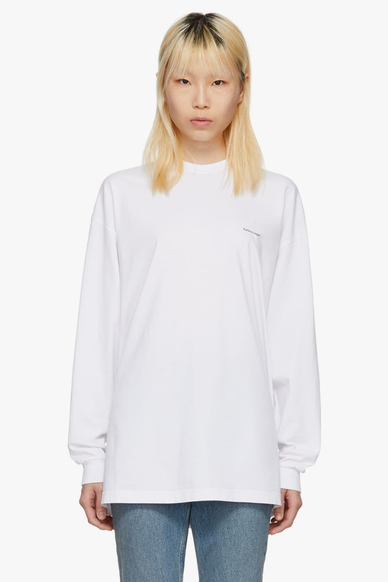 balenciaga logo tees tshirts long sleeve spring summer 2018 technical knit