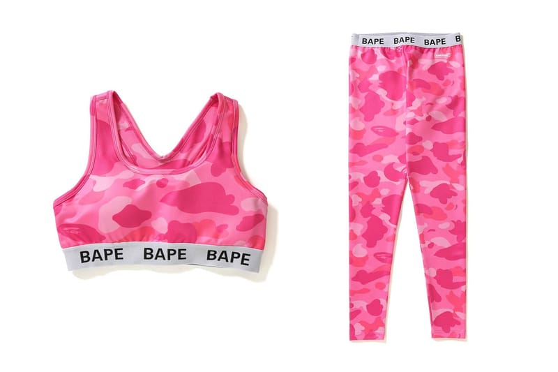 bape pink camo pants