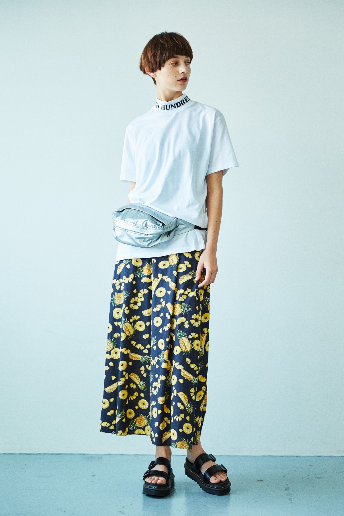 BEAUTY & YOUTH Spring/Summer 2018 Collection Lookbook Floral Pants T-Shirt Fanny Pack White Silver